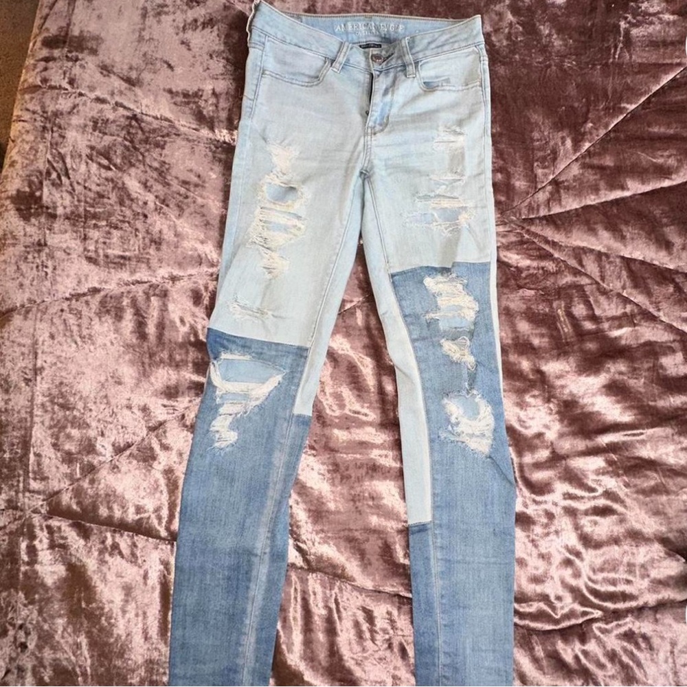 American Eagle 2-Tone Skinny Jeans Size 2